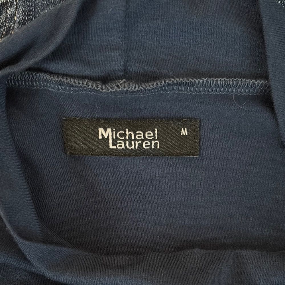 Michael Lauren Navy Mock Neck Dress Pullover Medium - Picture 3 of 7
